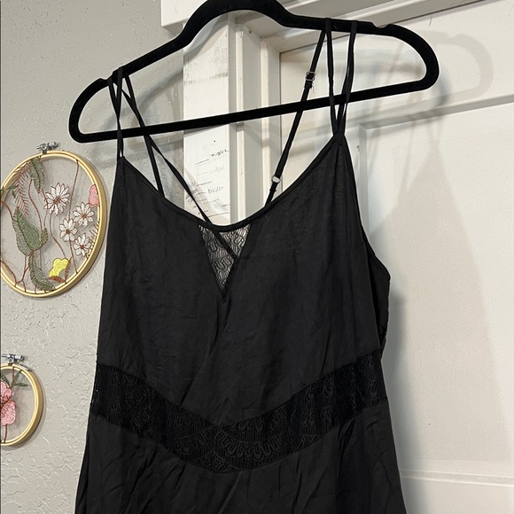 BILLABONG DESIGNERS CLOSET BLACK SHEER CUTOUT COTTON MAXI DRESS LARGE - Picture 4 of 16